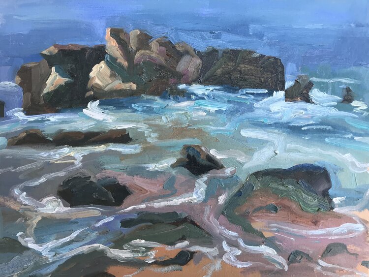 Paths to the Sea, 18"x14", oil on canvas panel, 2017