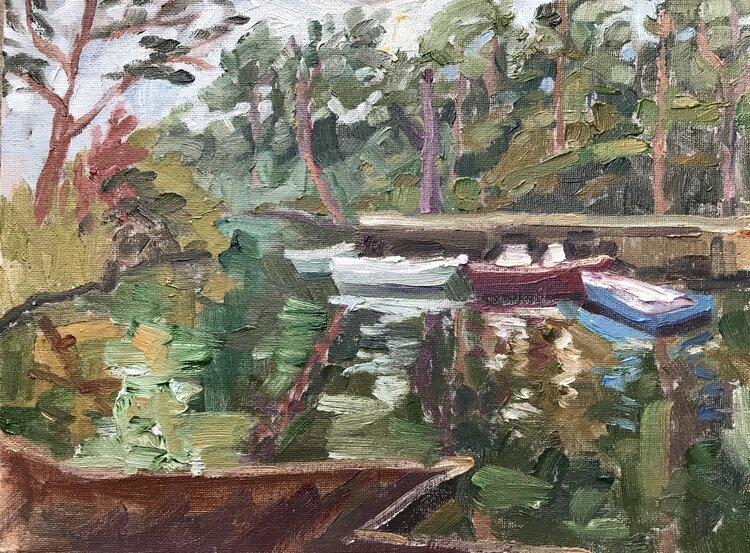 Waterfowl Pond, SF, 8"x11", oil on canvas panel, 2014