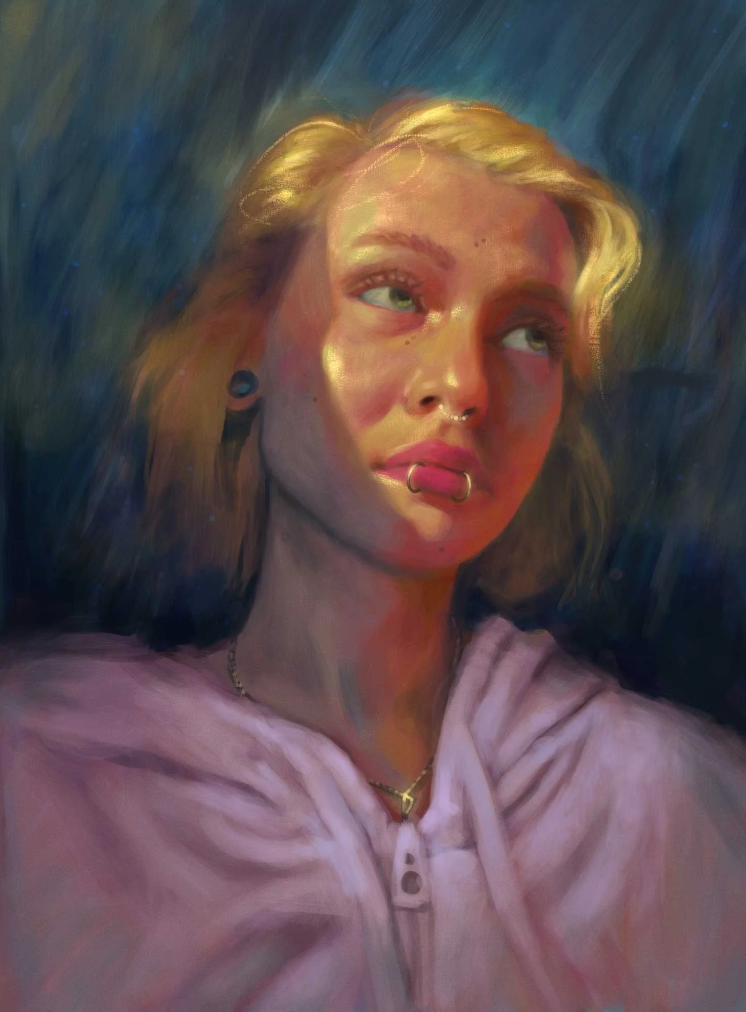 Glowing portrait of women with blonde hair