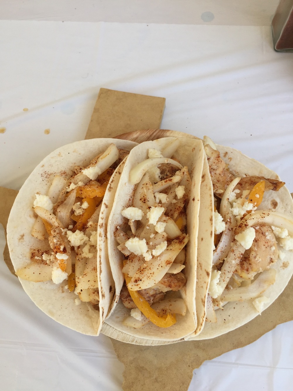 Chicken Fajitas cooked in Solari for Earth Day Texas 2016 in Dallas.