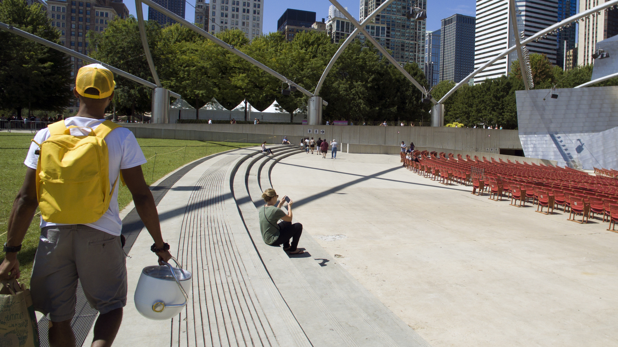 Team Solari arriving at Millennium Park.