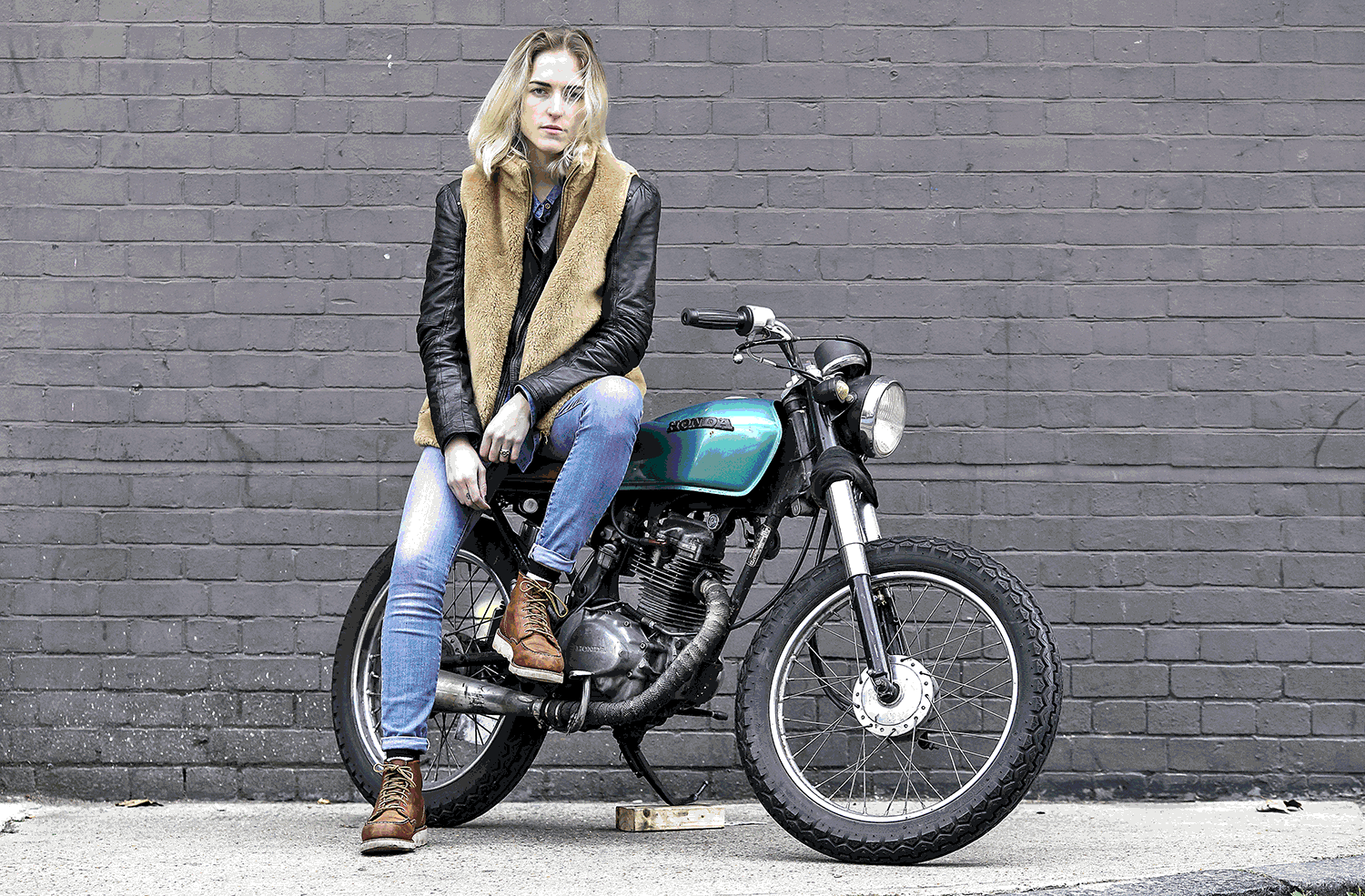 Mai and the CG125 she started out on. She now has a Yamaha XS650 chop.