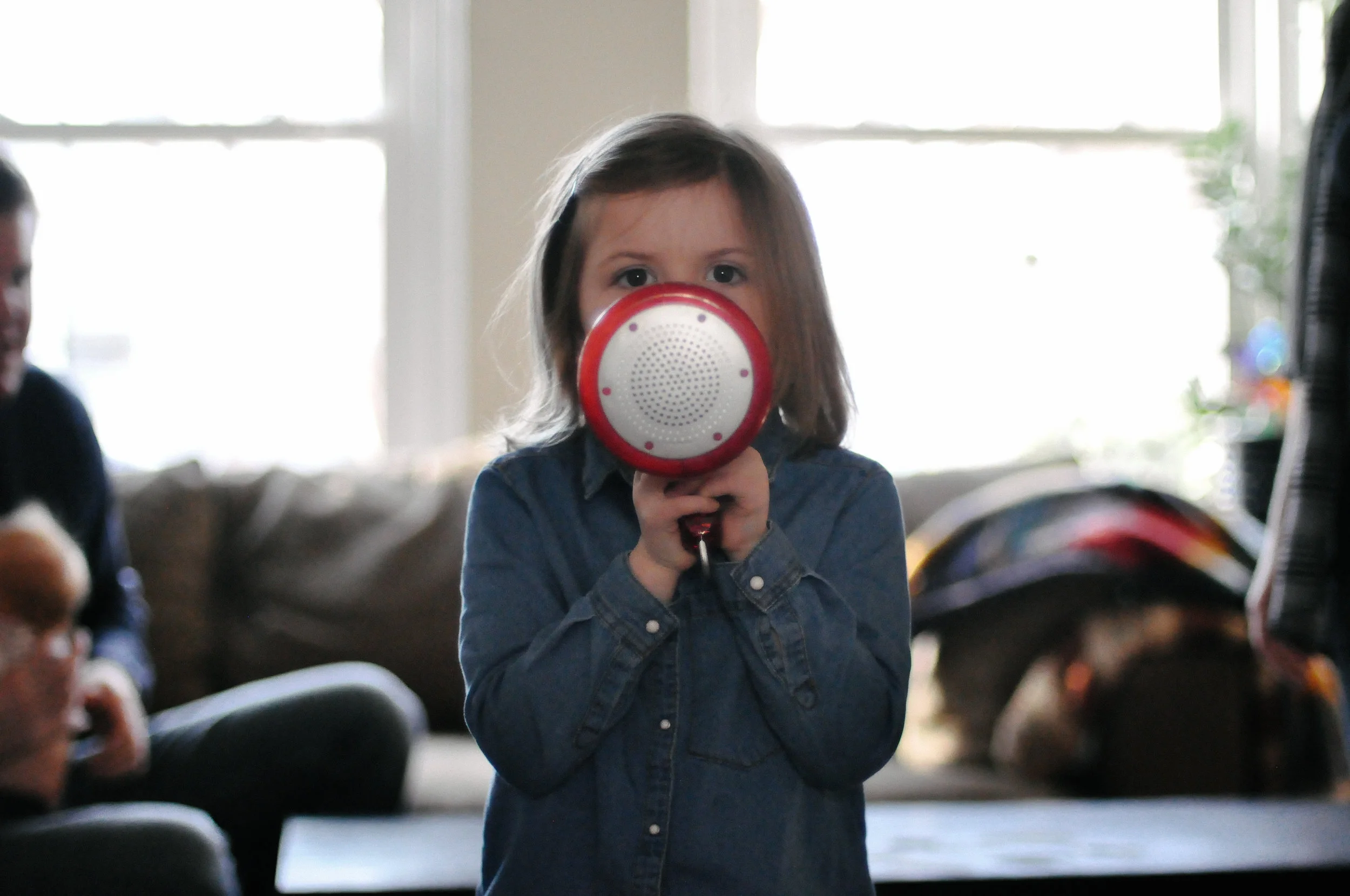 playing with a bullhorn