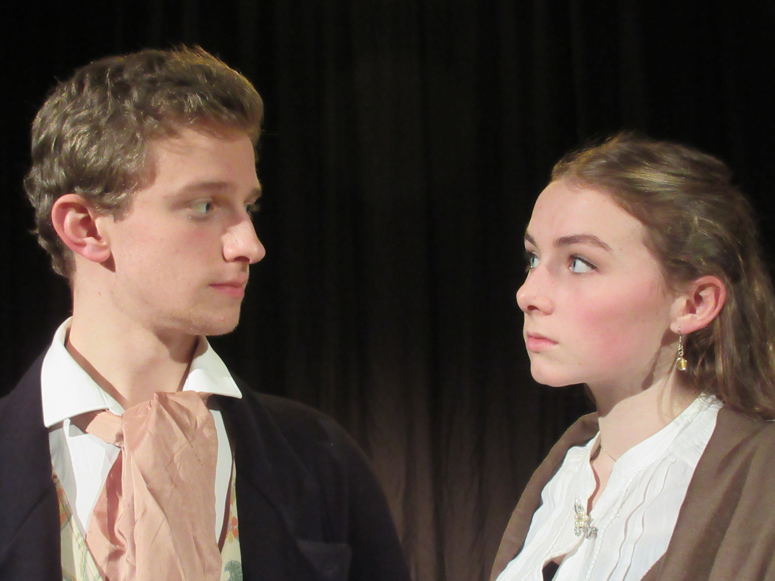 Anthony Harwood as Pip and Amberley Couchman as Estella.JPG