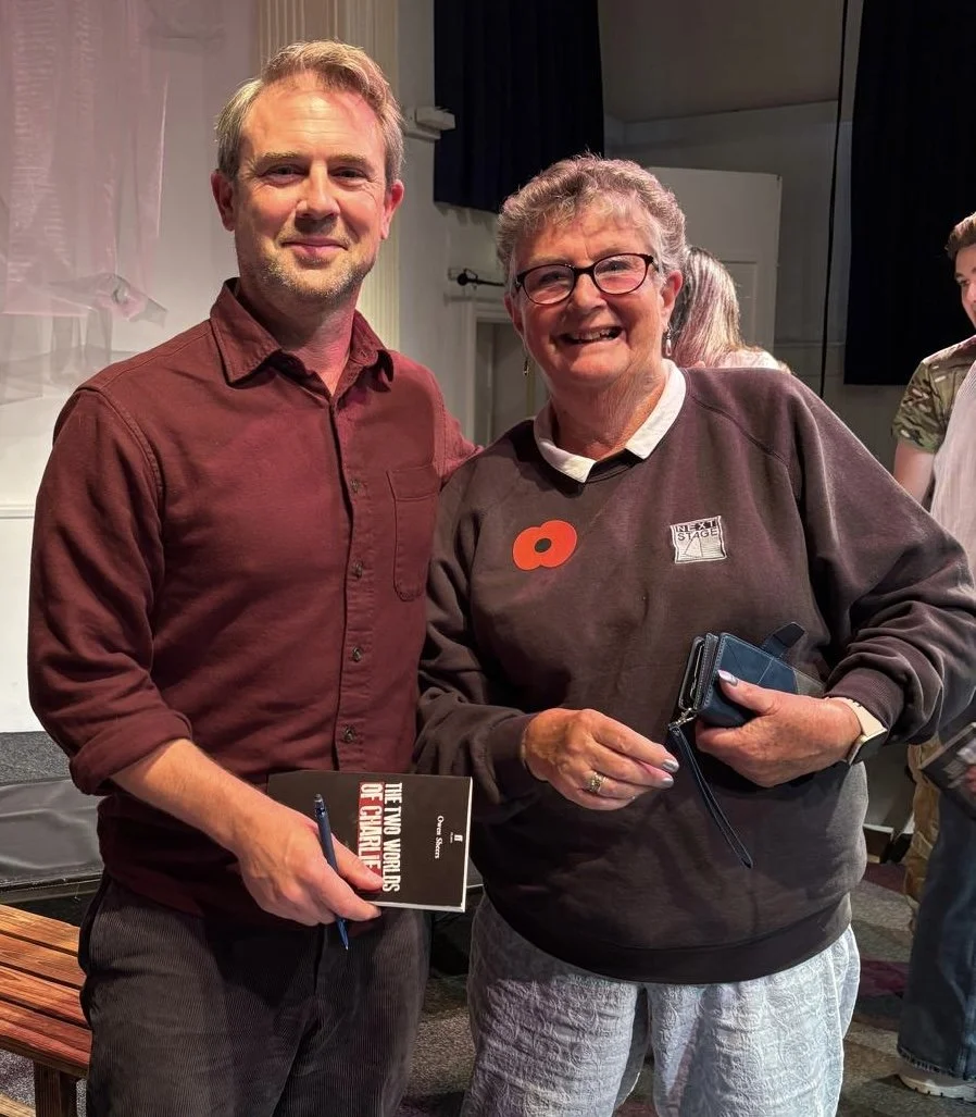 Owen Sheers with Artistic Director Ann Ellison BEM