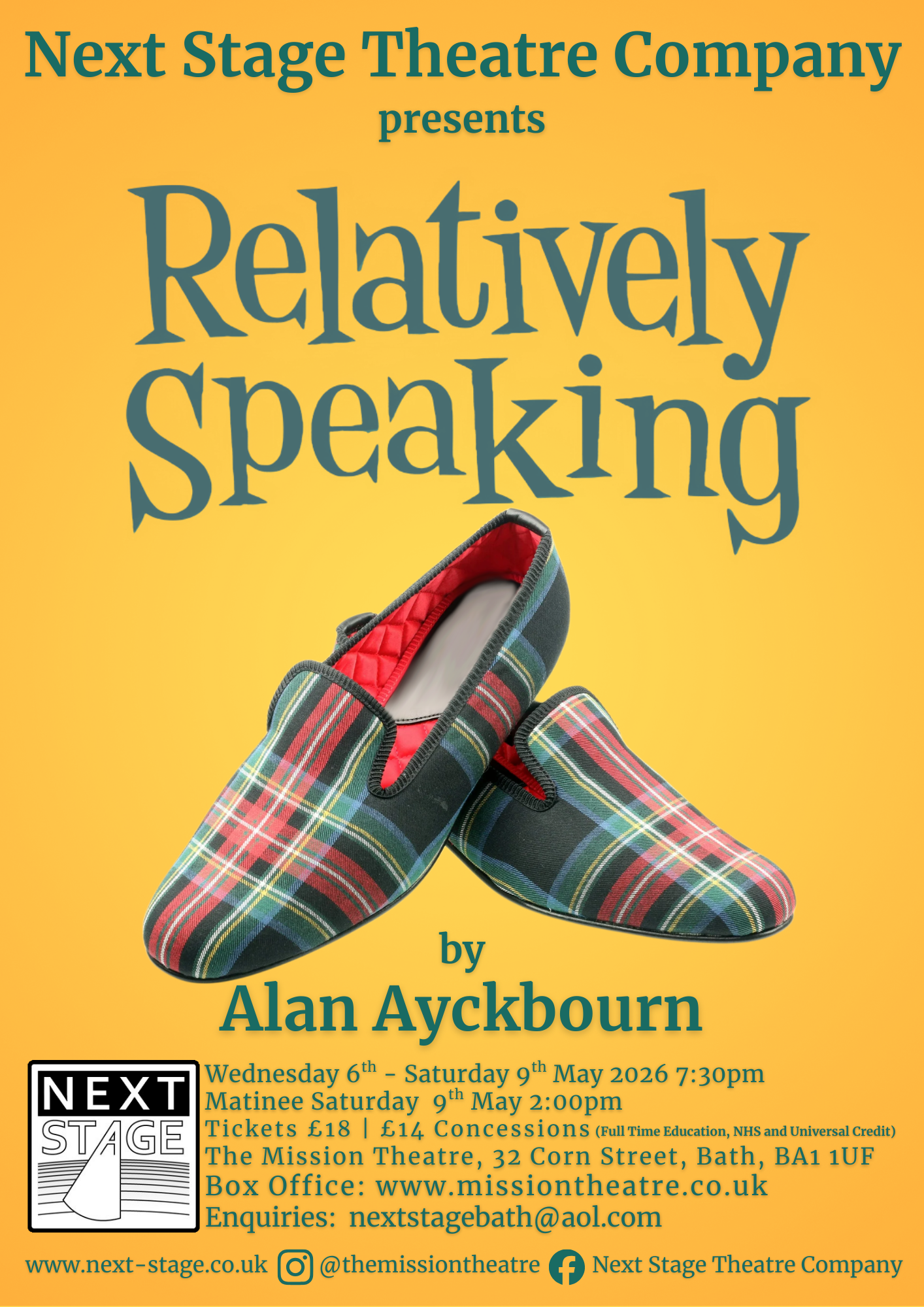 Relatively Speaking Wednesday 6th 7:30pm
