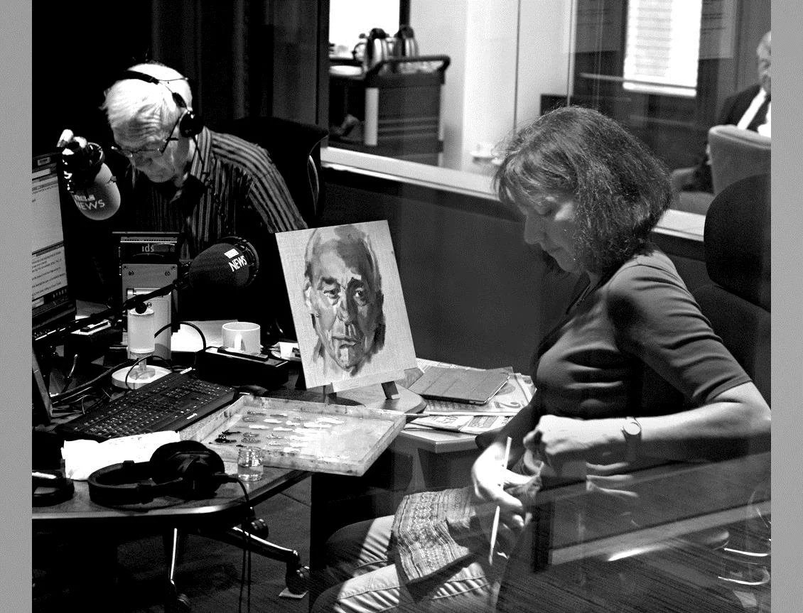 Stella Tooth in Today studio painting study John Humphrys