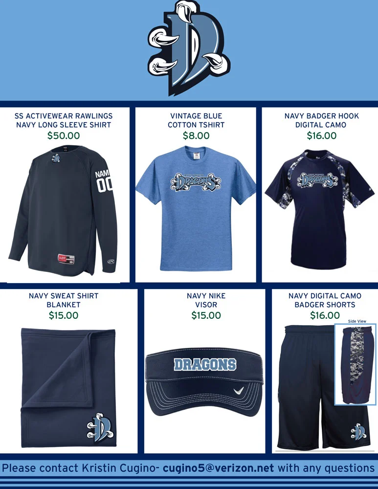 West Chester Dragons Spirit Wear for Spring 2016