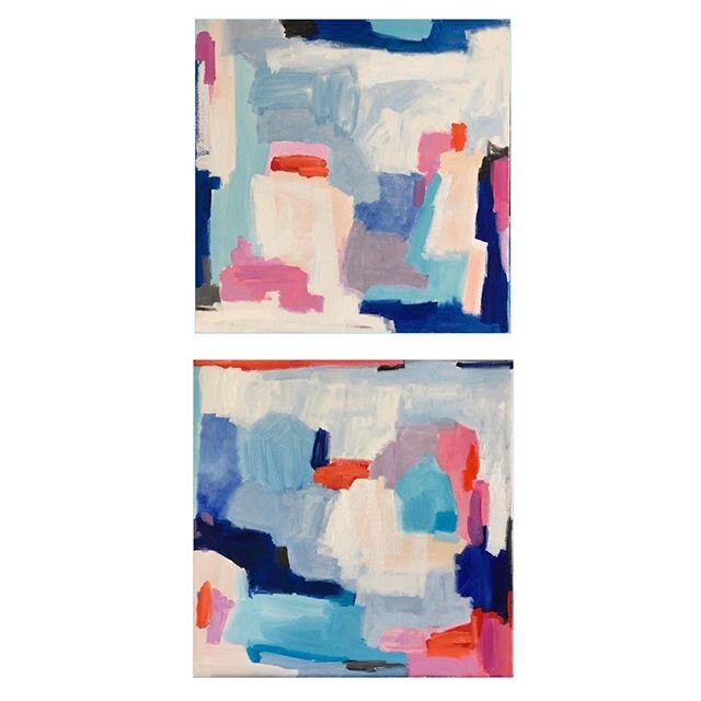 2 paintings sold separately or together! 50% off! 24&rdquo; x 24&rdquo;. Dm to purchase .  On gallery wrap canvas ready to ship. #art #artusrs @design #beachhouse #summer #color #interiors #fineart #style