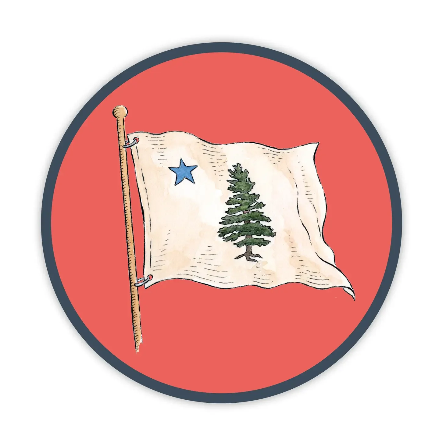 1901 Maine Flag Coasters, Red | Set of 4