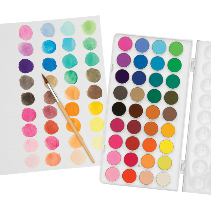Watercolor Paint Set with Brush sample colors