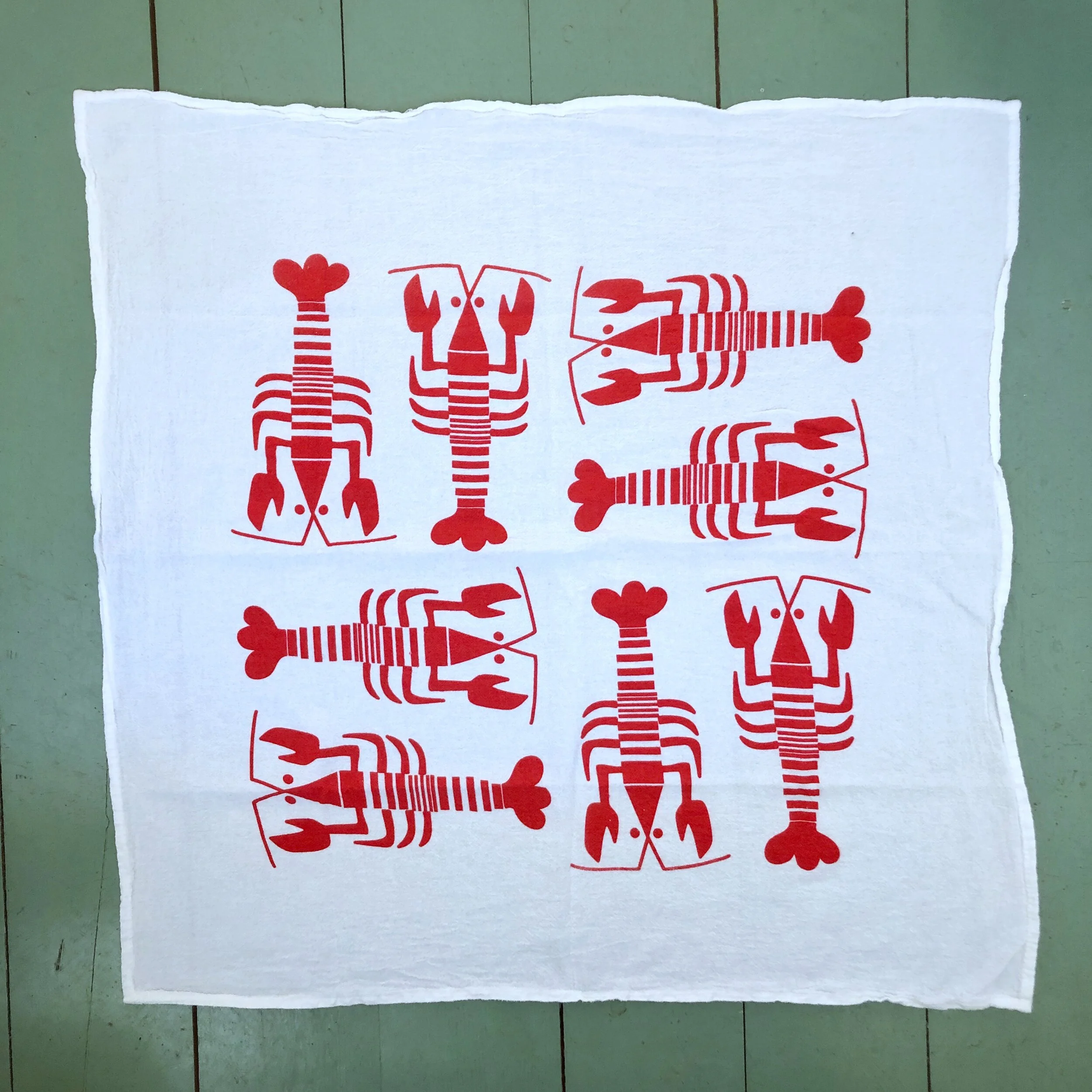Lobster Print Maine Tea Towel