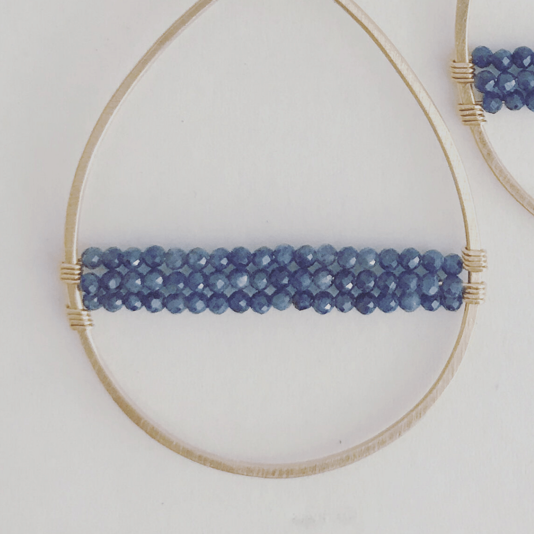 14kt Gold Filled Handmade Teardrop Dangle Earrings with Sapphire Rondelles.png