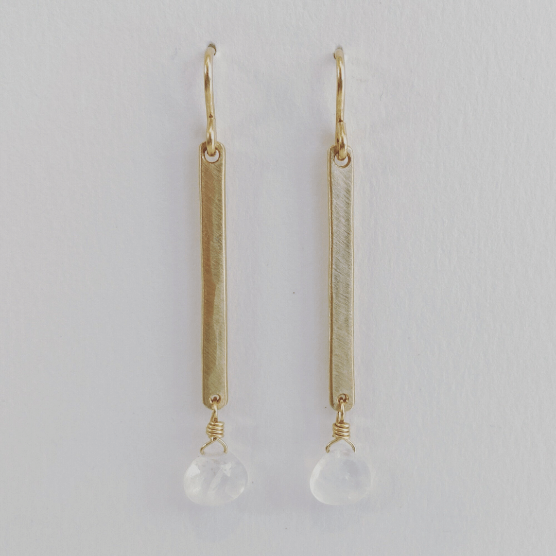 14kt Gold Filled Hand Forged Dangle Earrings with Moonstones.png