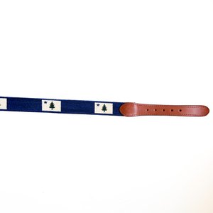 Texas Life Needlepoint Belt in Navy by Smathers & Branson