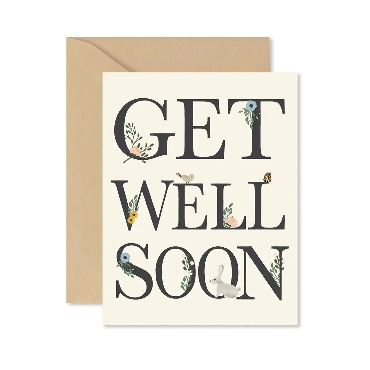 Get Well Soon Floral Greeting Card
