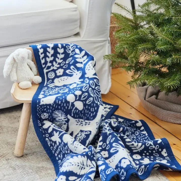 Whimsical Woods Navy Mini Blanket