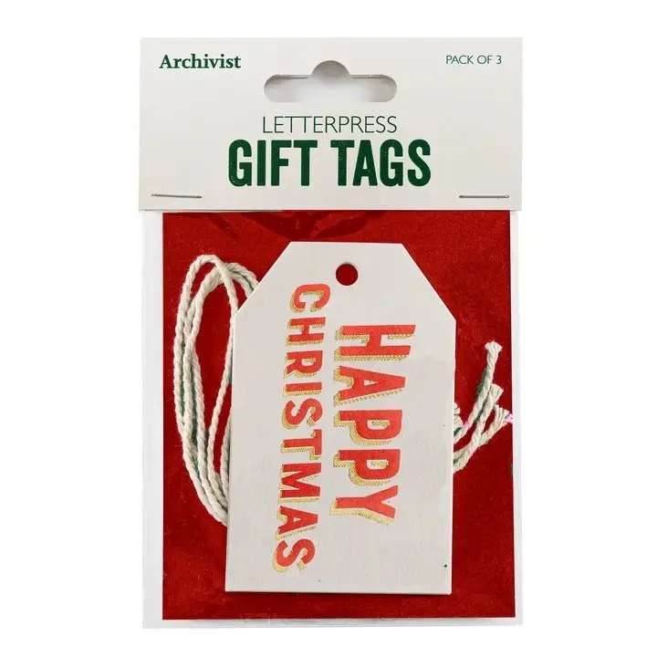 Happy Christmas Gift Tag (3-Pack)