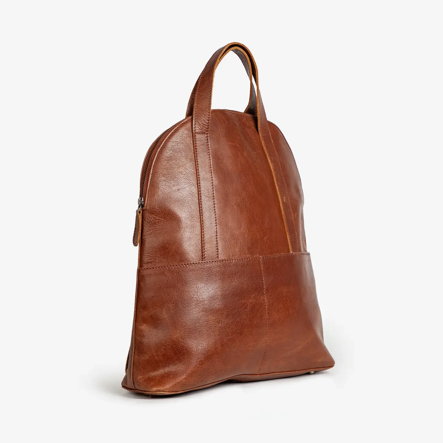 Pebbled Leather Halfmoon Backpack
