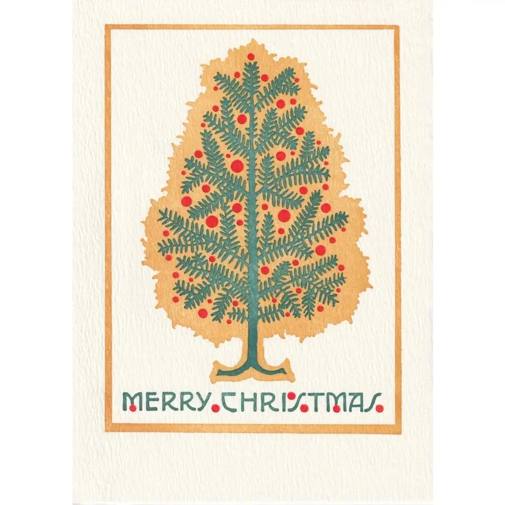 Saturn Press Letterpress Evergreen Holiday Card Set