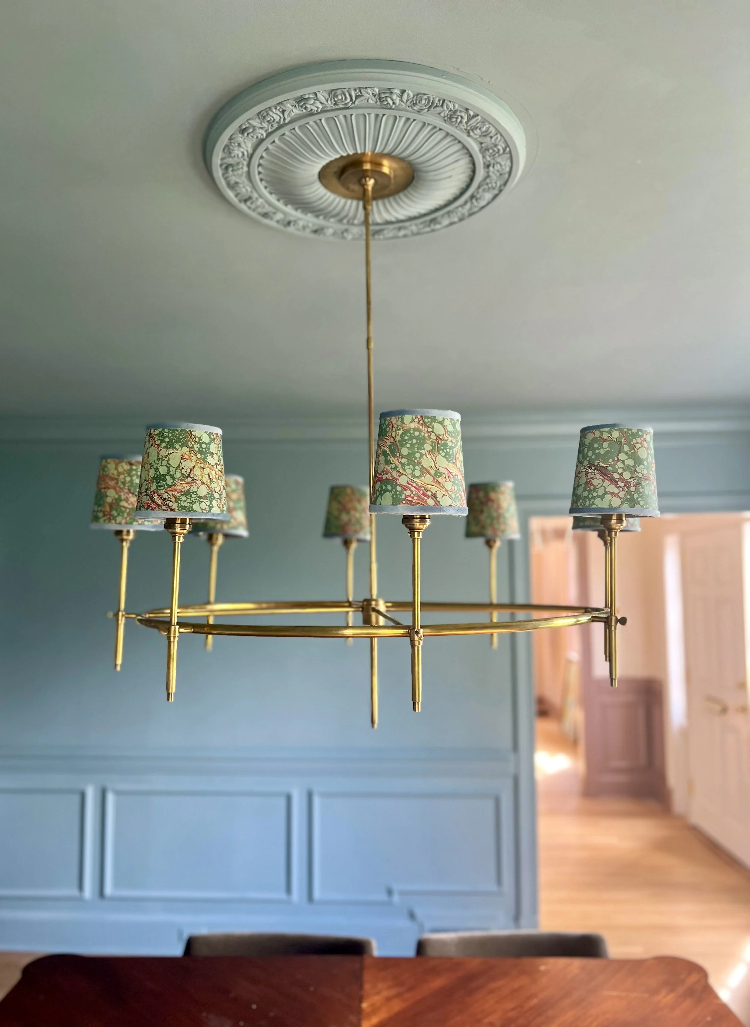 How I made: marbled lamp shades