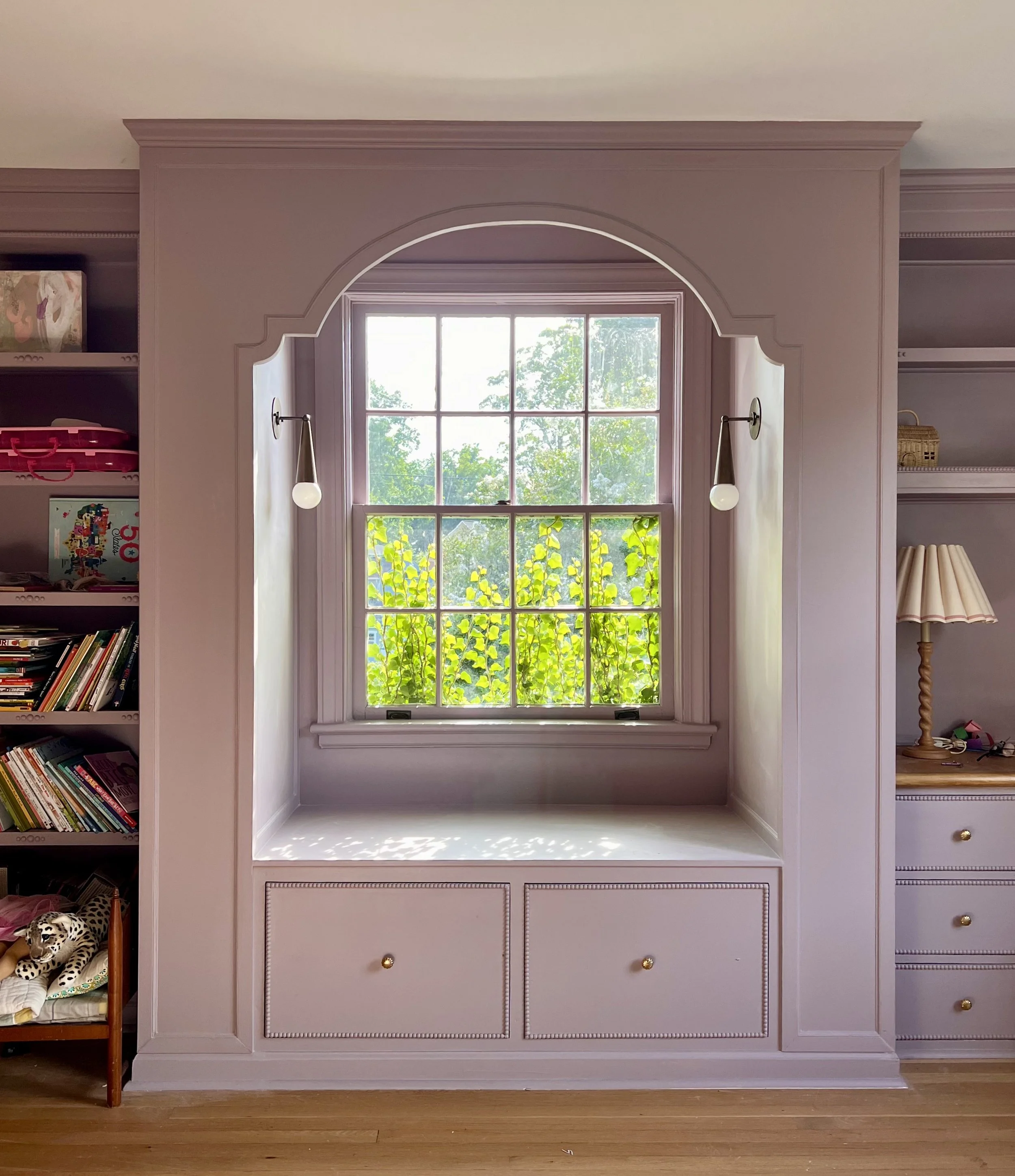 Sloane's window seat sconces are IN!