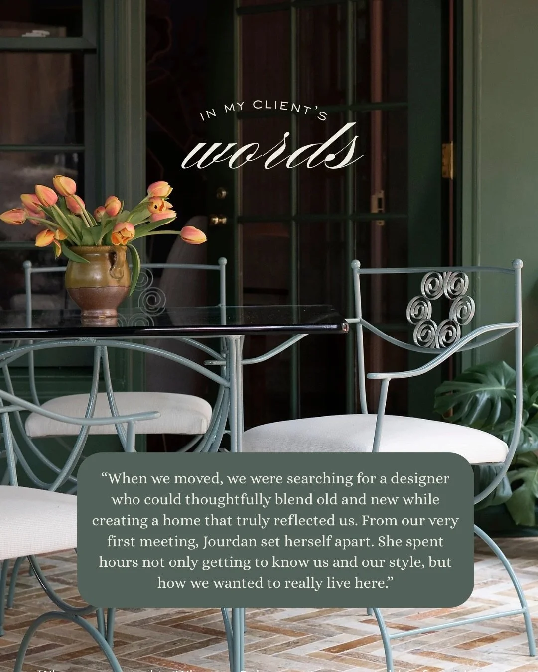 The kindest, most generous words from a dear client 🥹 So very grateful to do this work every day.