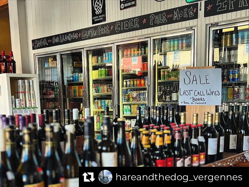 Stock up - milk &amp; bread, NO! Stock up on beer &amp; wine at @hareandthedog_vergennes ~ formerly Vergennes Wine! 🍺🍷❤️

Repost from @hareandthedog_vergennes
&bull;
It&rsquo;s a lovely day when you can snag a tasty beverage at steal of a price! La