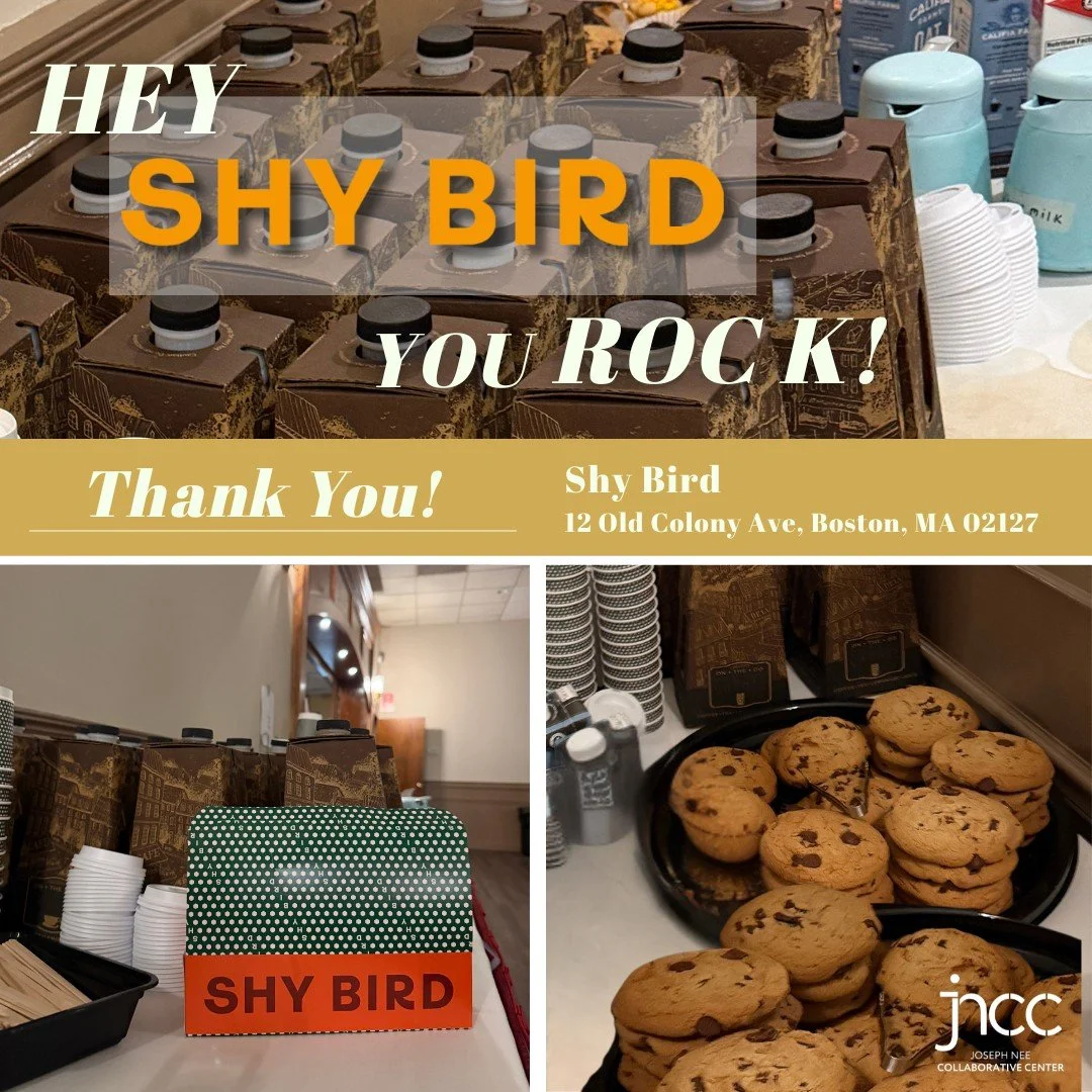 A HUGE thank you to @heyshybird in Southie for coming through in such a big way for our #StandUpforRecovery Comedy Night:
☕ A full coffee station
🍪 &hellip;and cookies
🎁 &hellip;AND a gift card for our raffle!

👏Your generosity helped us raise fun