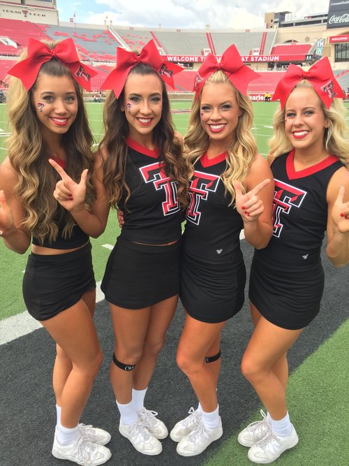 Kendall Jones and Texas Tech Cheerleaders