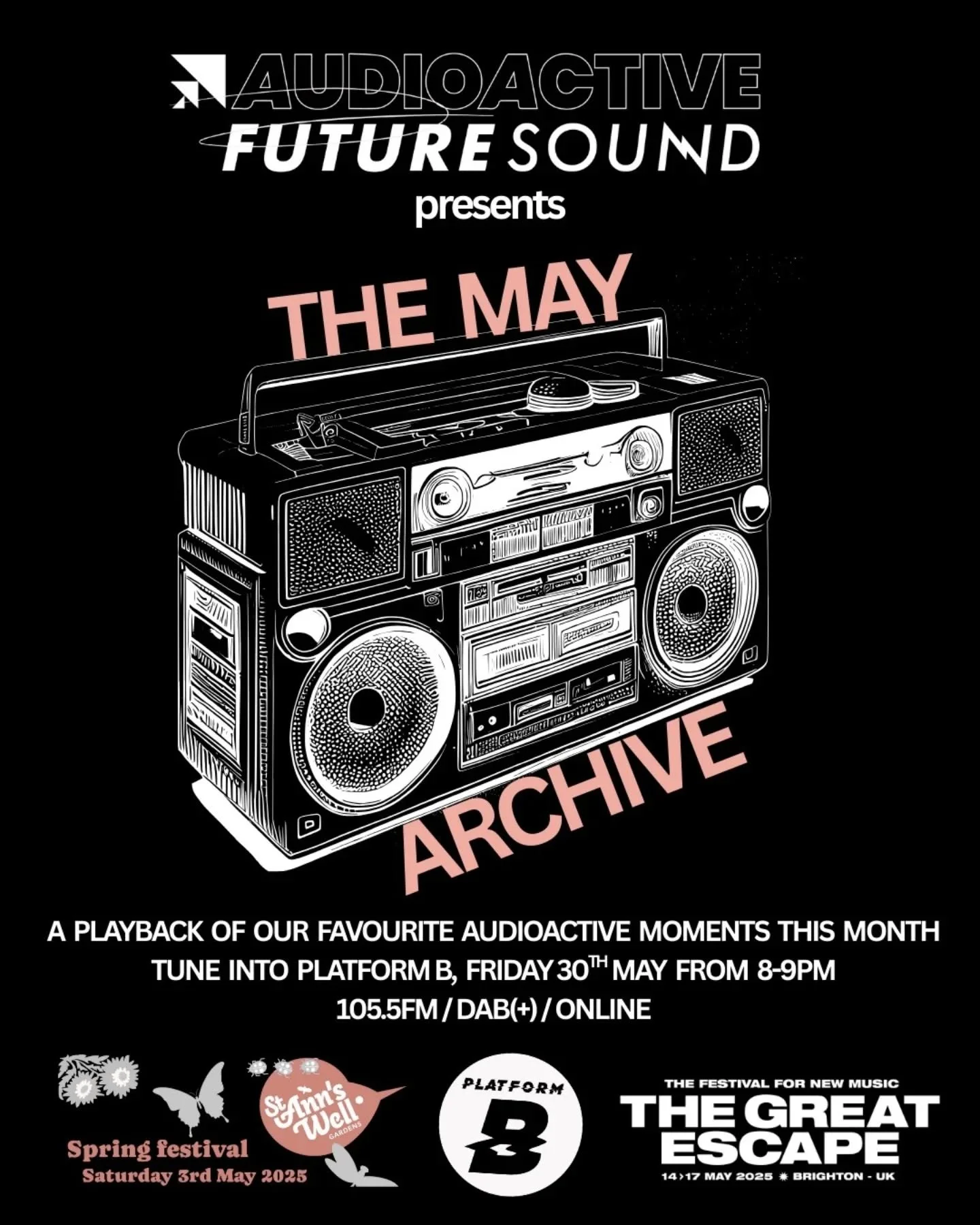 ON AIR NOW: @audioactive_ Future Sound 'til 10pm 🔊 the first hour features some of their favourite moments from May. In the second hour, there is a takeover from @boudiccapepper ft. a few special guests from Edinburgh - @bennimurks @jurnalistmte @om