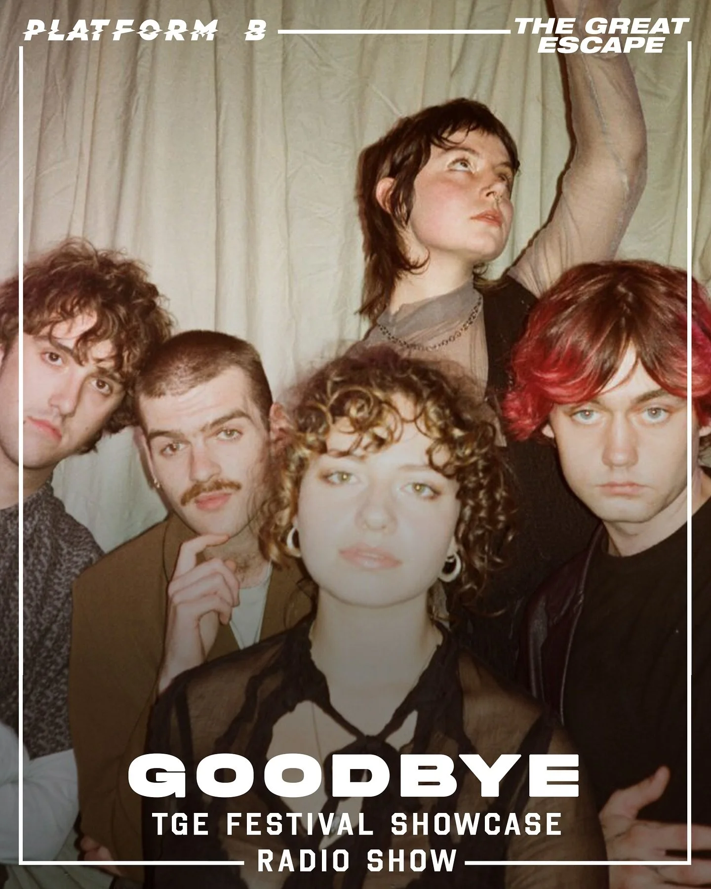 🔒 LOCK IN FROM 9PM &lsquo;til 10PM TONIGHT 🔒 for a @greatescapefest Showcase Radio Show w/ Ari from @sidequest.records &lsquo;featuring an interview with @goodbye.band 🫶 one of the bands performing at Platform B&rsquo;s official festival opening p