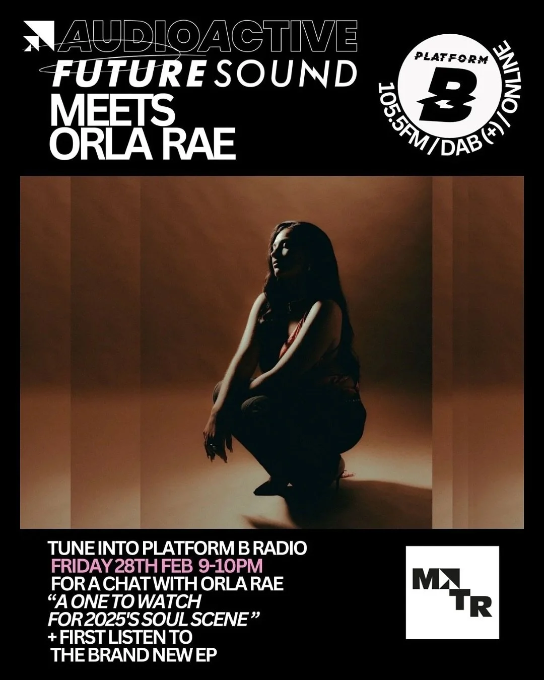 ON AIR NOW: @audioactive_ Future Sound &lsquo;til 10pm 📣 Bringing you the best in local music, and featuring an interview with @orlarae about being signed to @mxtrmusic and her new single FOMO!

105.5 FM - DAB+ - ONLINE

🔒 Keep It Locked 🔒