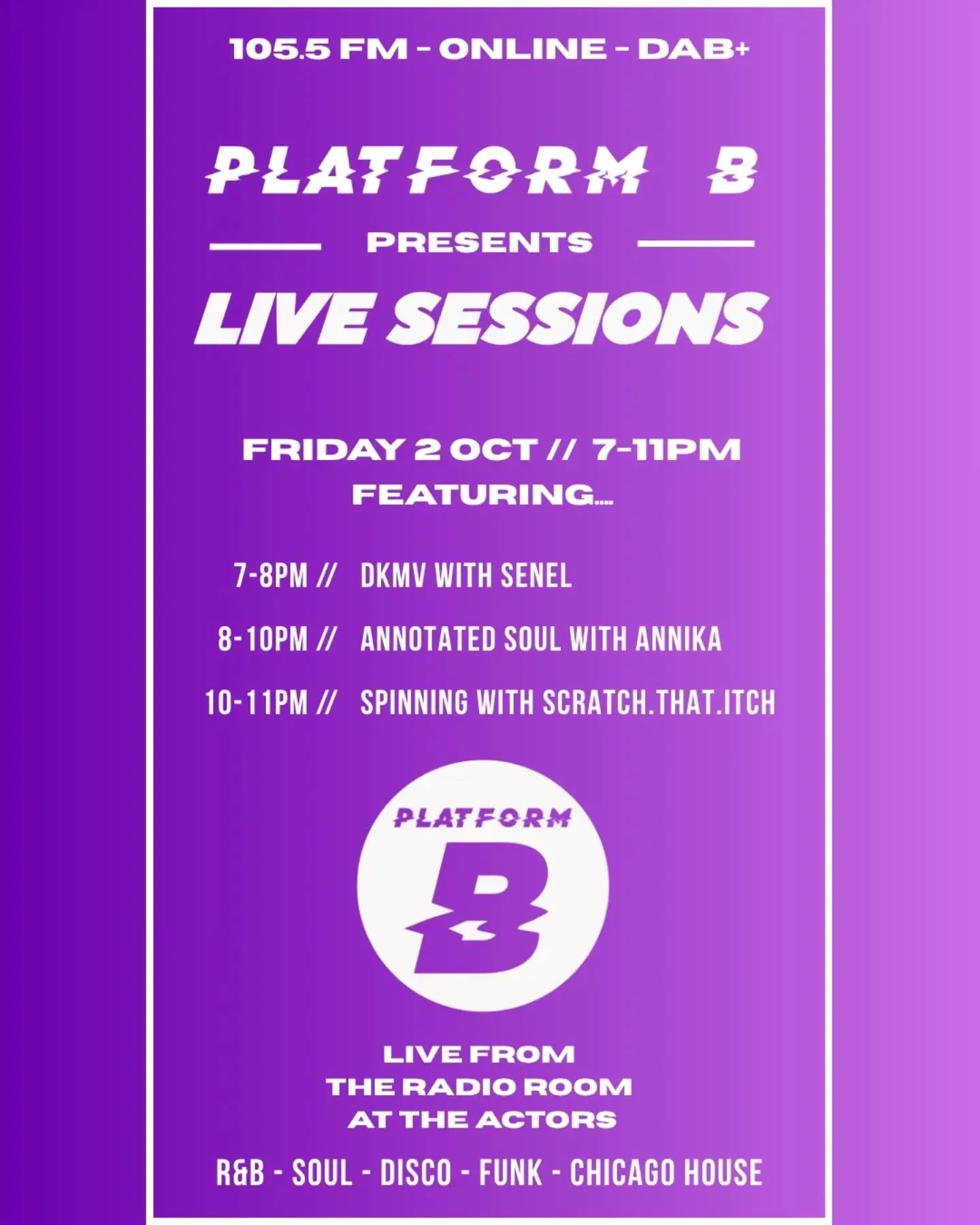 📡 This Friday we are taking over @theactorsbrighton light room from 7-11pm for a night of R&amp;B, Soul, Disco, Funk &amp; Chicago House! Featuring our own @senel.uzunx @annika.paniza &amp; @scratch.that.itch on the decks 📡

We'll be broadcasting b