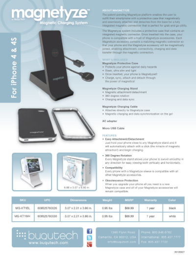  Infosheet for Magnetyze charging system 