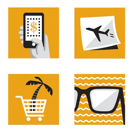 Travel icons AARP THE MAGAZINE