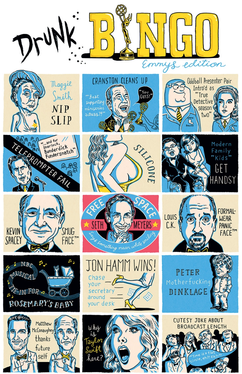 Drunk Emmy Bingo GQ MAGAZINE
