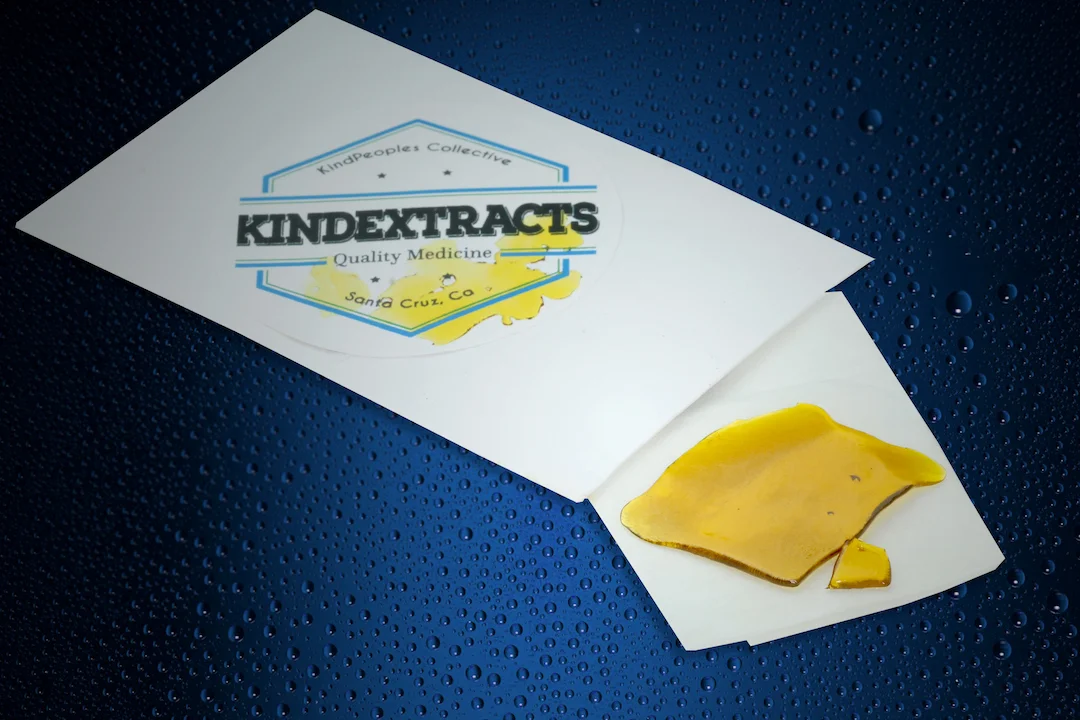 Brittle and translucent, shatter is a stabilized extract that looks like amber.