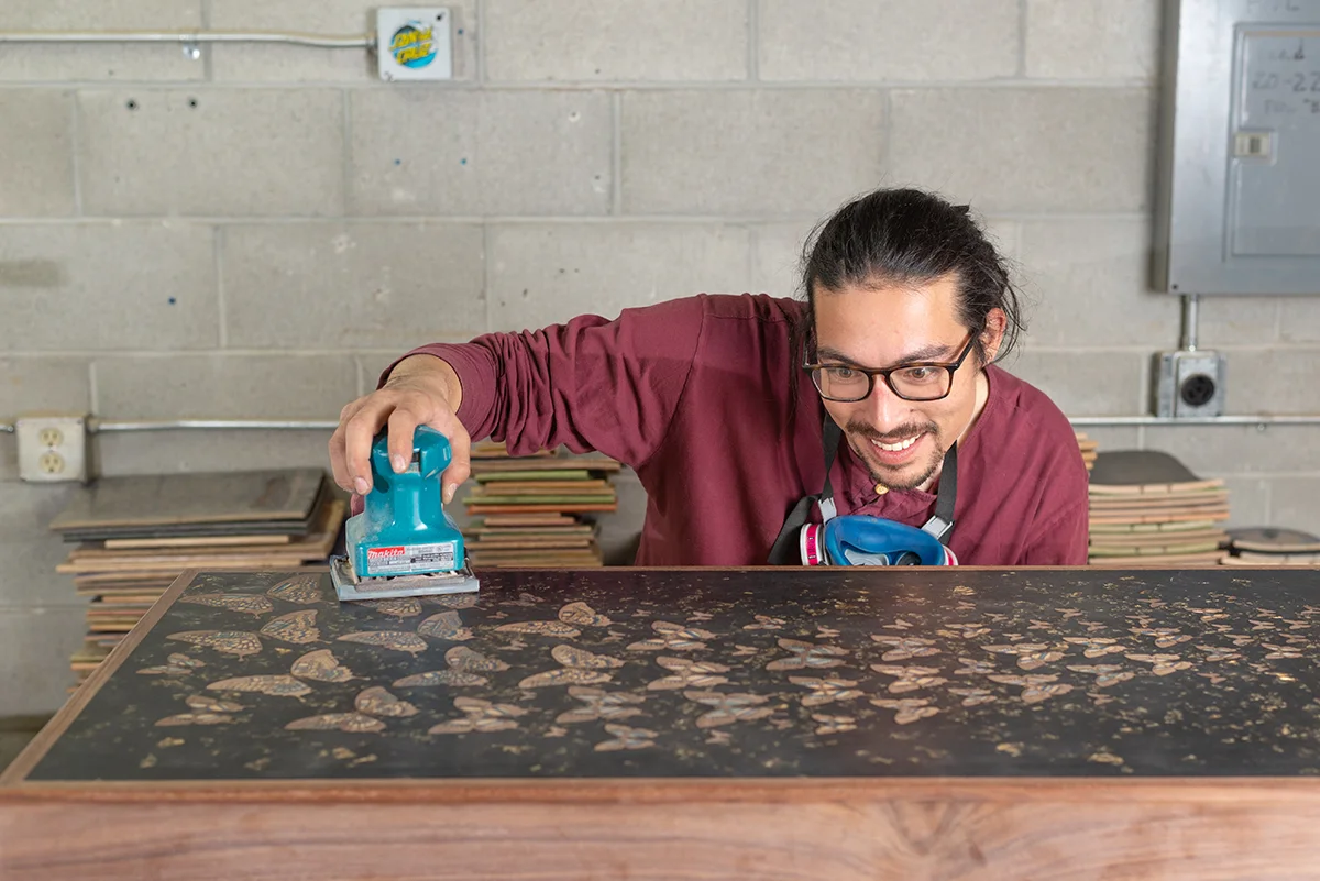 Found of UpCycled Skate Art, local artist Alex Wong makes lovely items from discarded skateboards.