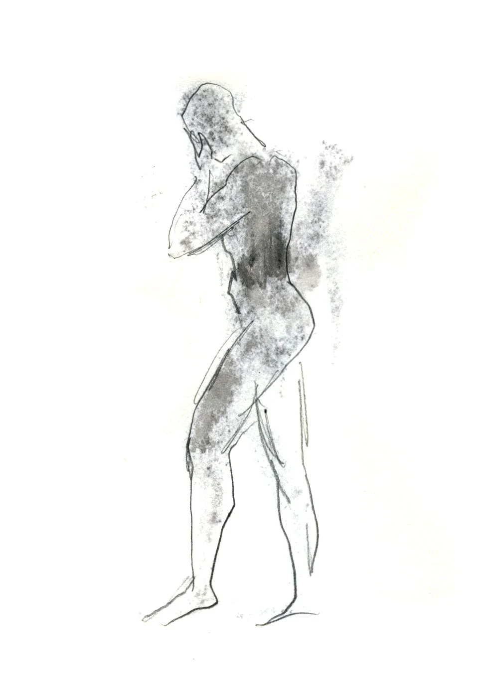 Apollo 2015, Ink and wash on paper, 6 1/4” x 4” © Leonard Porter MMXV