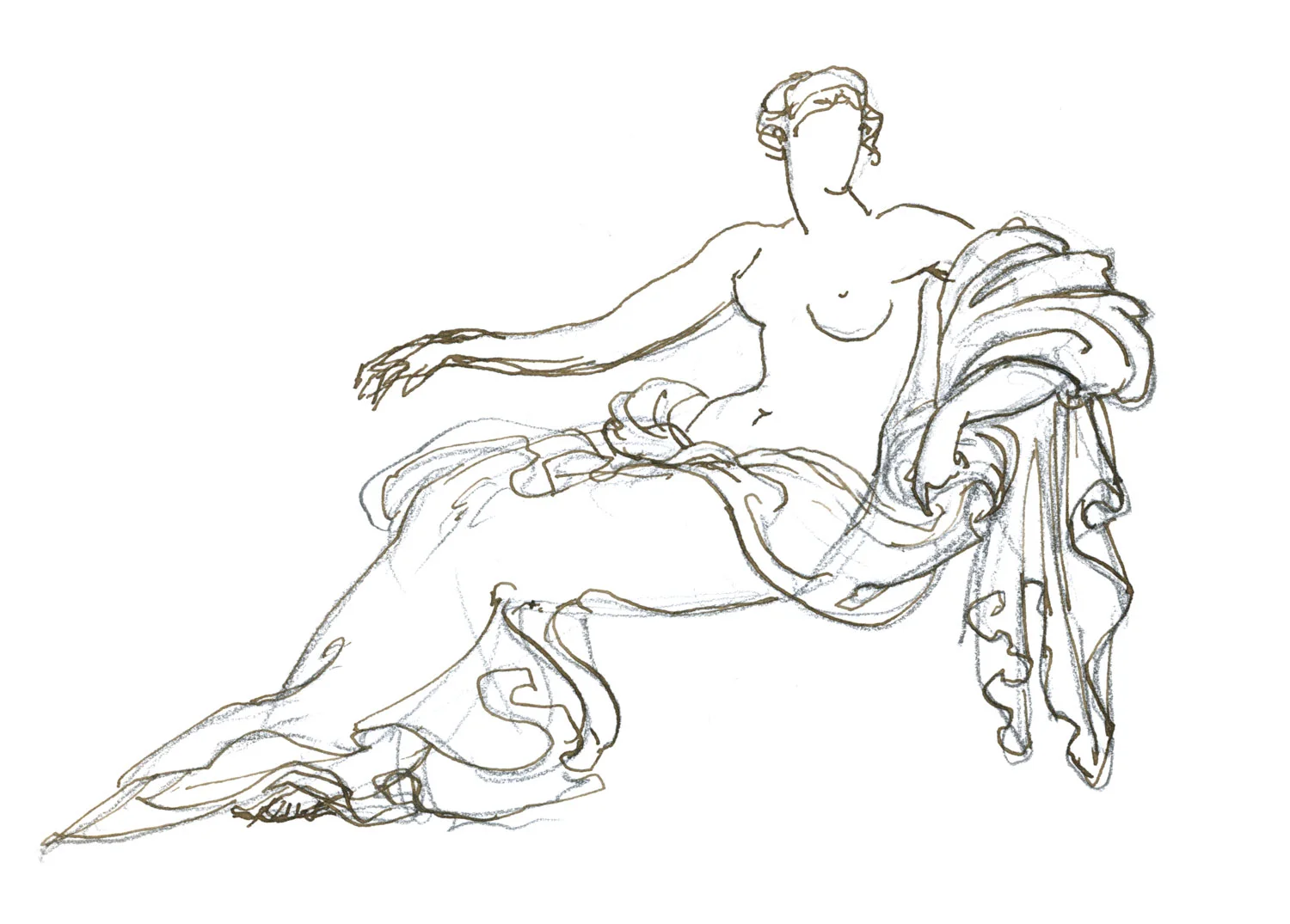 Helen 2015, Ink and pencil on paper, 4” x 5 1/4” © Leonard Porter MMXV