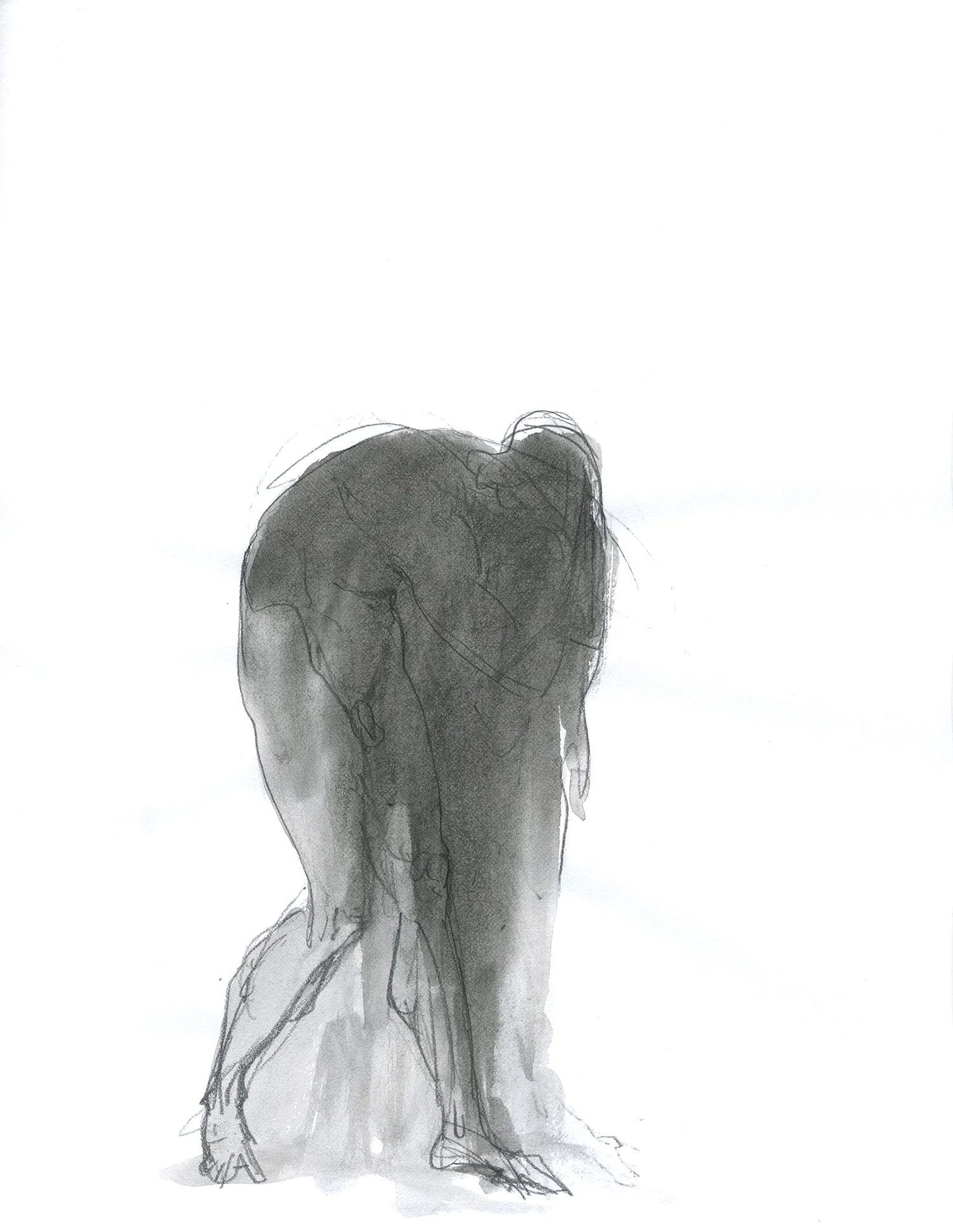 Lament 2015, Ink on paper, 11" x 8 1/2" © Leonard Porter MMXV