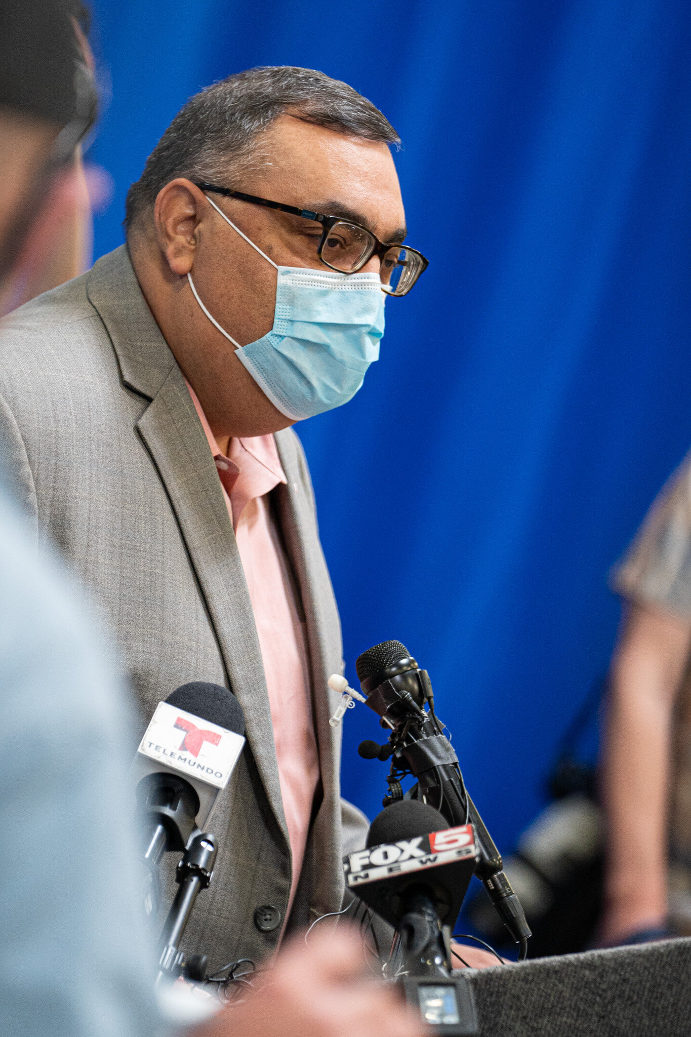  Joe Gloria, Registrar of Voters for Clark County, hosts a press conference to provide an update on the ballot counts being processed in the facility. November 5, 2020 