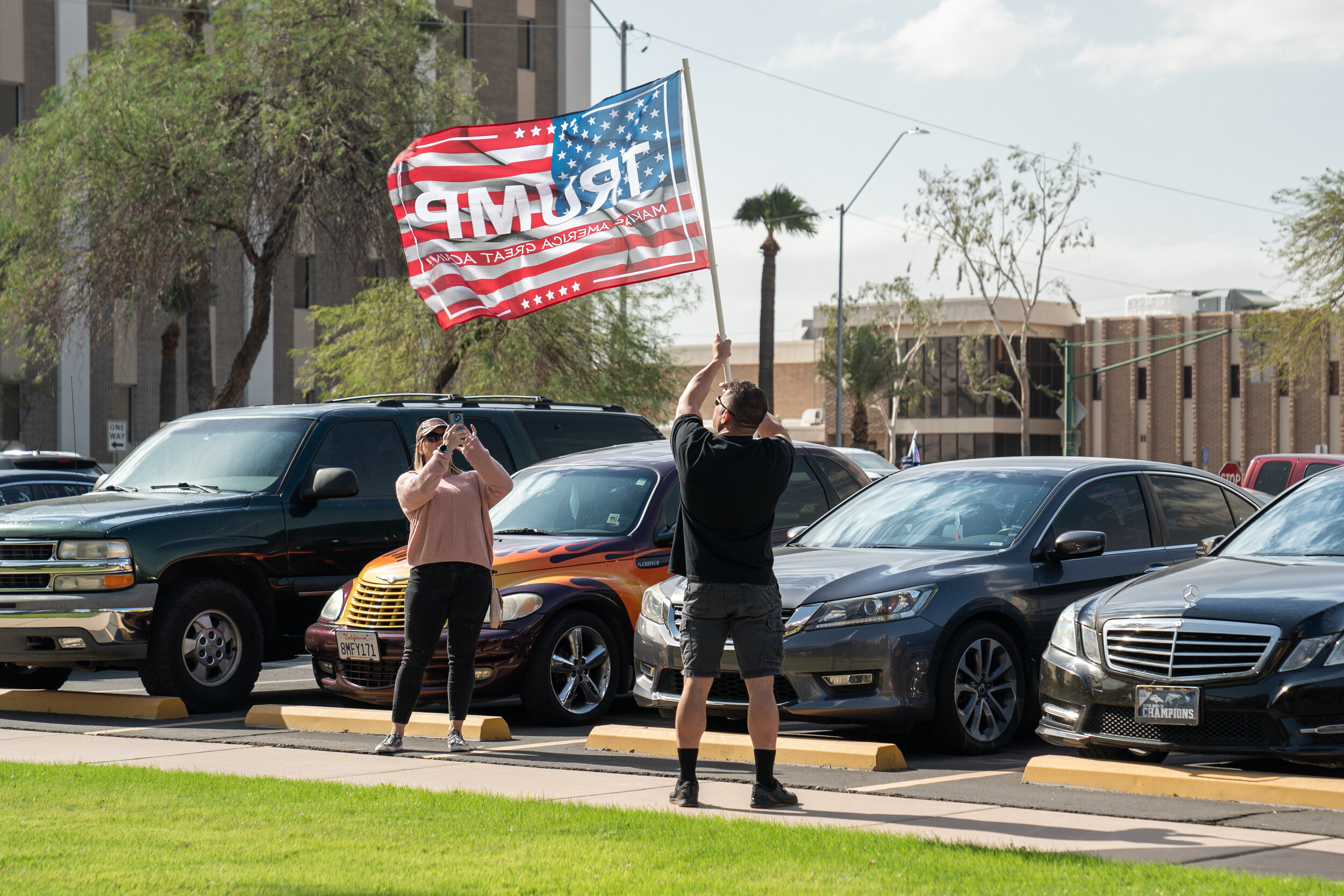  Trump supporters gather at the Arizona State Capital in Phoenix, Arizona to protest the election results. 