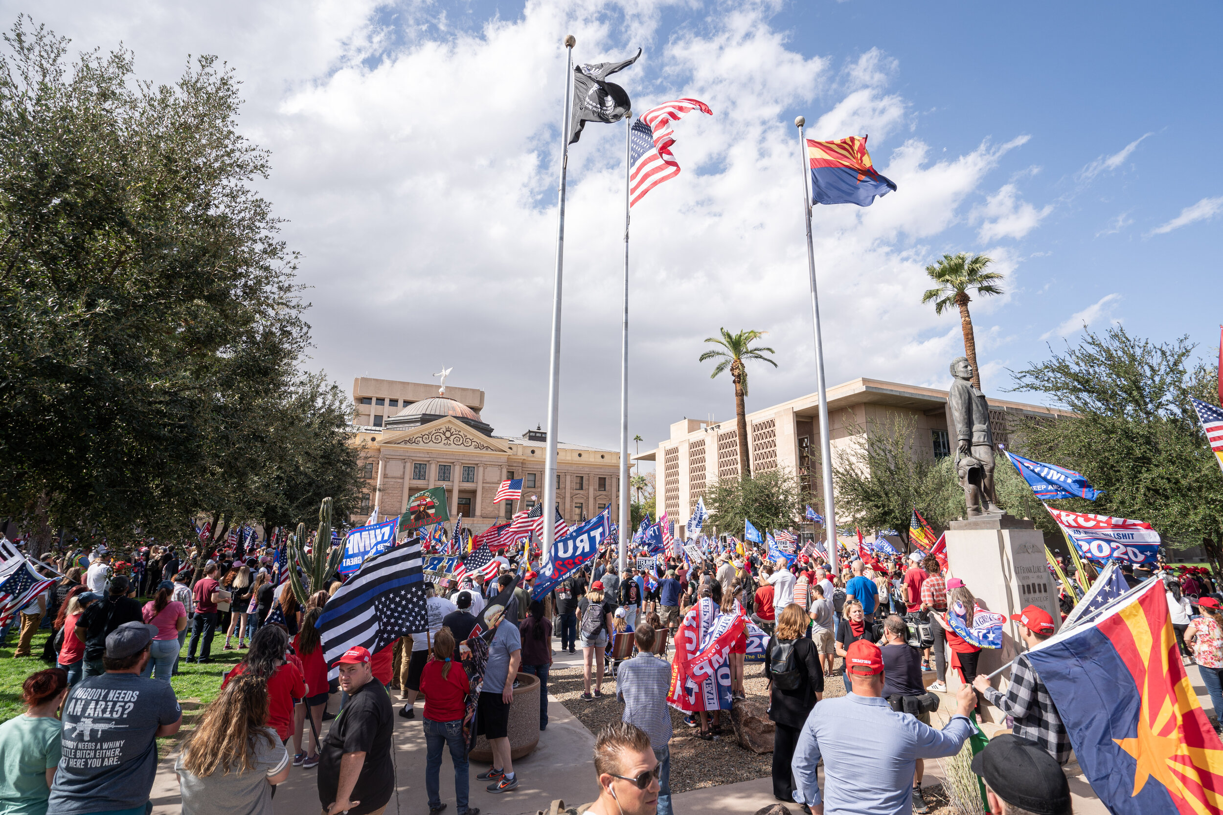  Trump supporters gather at the Arizona State Capital in Phoenix, Arizona to protest the election results. 