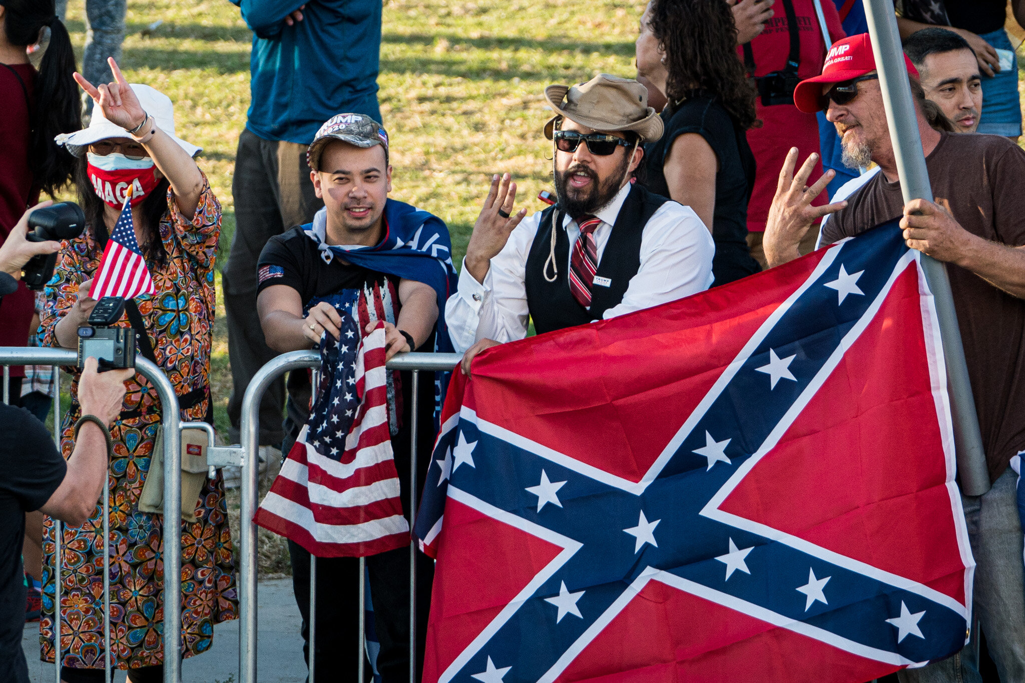  With just over twenty-four hours until election day, Trump supporters assembled in Beverly Hills, California on 11/1/2020. The group stationed themselves on Santa Monica Boulevard, and then proceeded to march down Beverly Blvd. and Rodeo Drive to sh