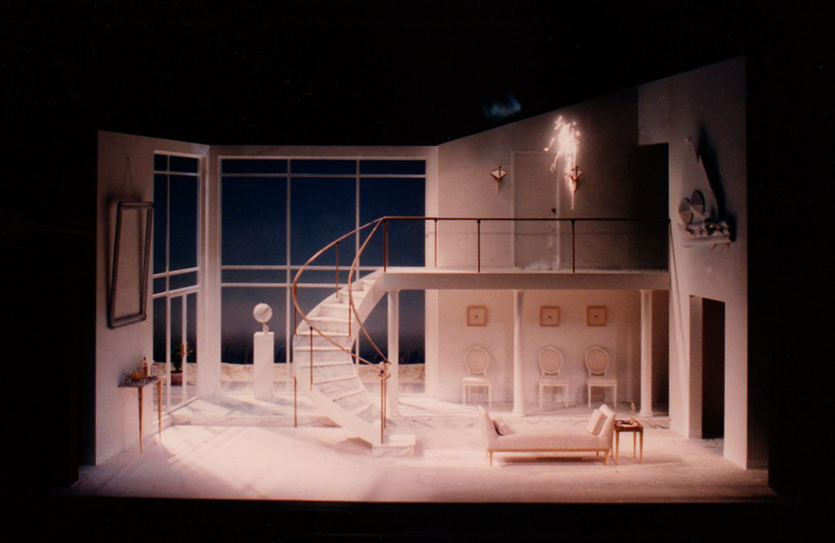 The fiery consummation of Semele and Jupiter is represented by the dragon sconces exploding and smoke billowing from the room.