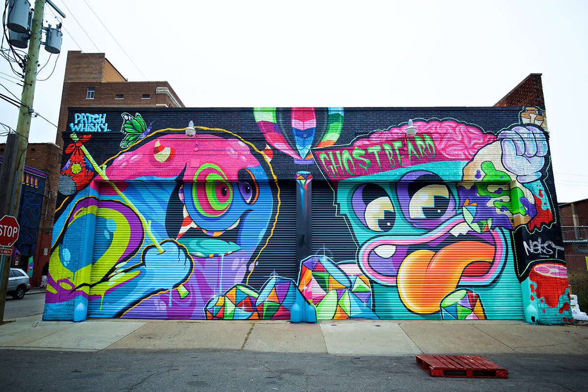 2016 Mural by Ghostbeard + Patch Whiskey in Eastern Market, Detroit