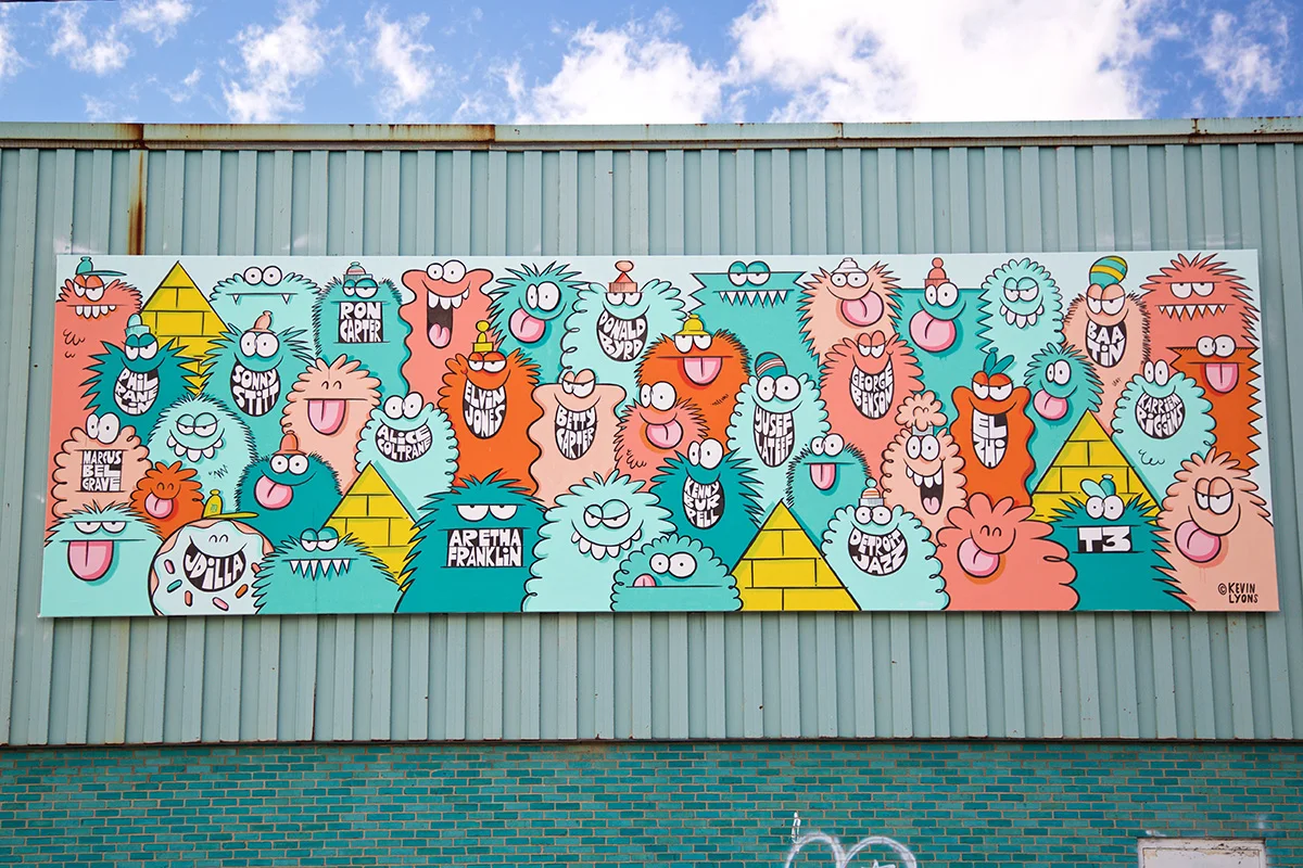 2016 Mural by Kevin Lyons in Eastern Market, Detroit