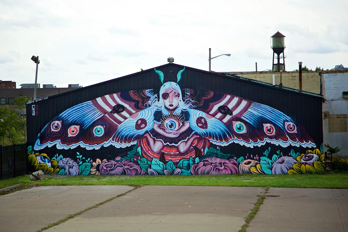 2016 Mural by Lauren YS in Eastern Market, Detroit